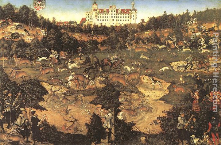 Lucas Cranach the Elder Hunt in Honour of Charles V at the Castle of Torgau